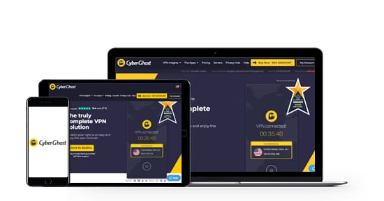 скриншот устройств с установленным cyberghostvpn